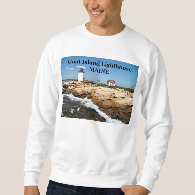 Moletom Farol de Goat Island, Maine Sweatshirt (Frente)
