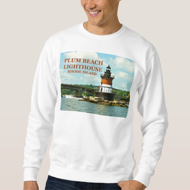 Moletom Farol de Plum Beach, N. Kingstown, Rhode Island (Frente)