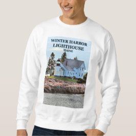 Moletom Farol do porto de inverno, Maine Sweatshirt