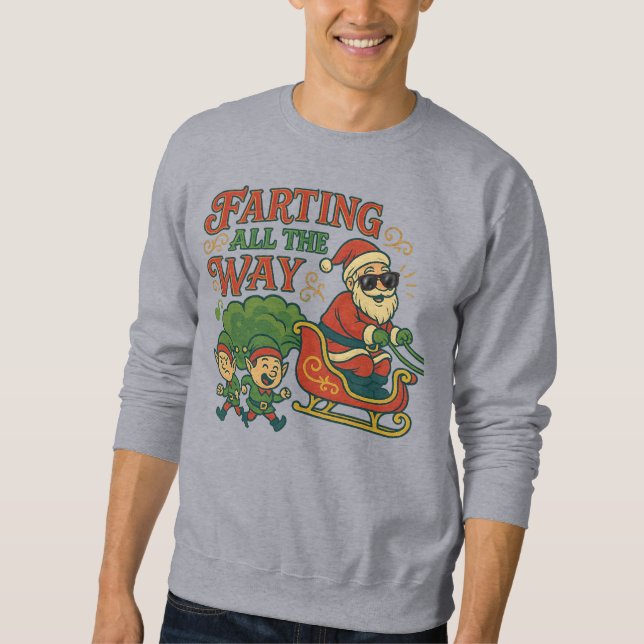 Moletom Farting All The Way Funny Santa Christmas (Frente)