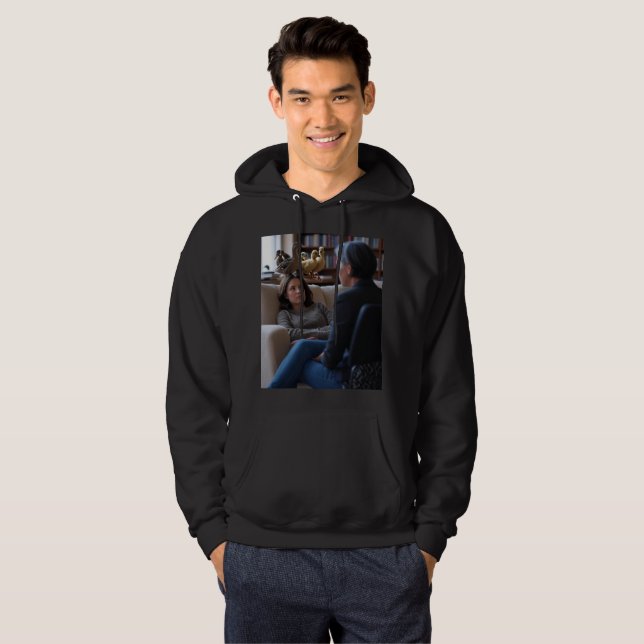 Moletom Fascination With Ducks men black hooded sweatshirt (Frente Completa)