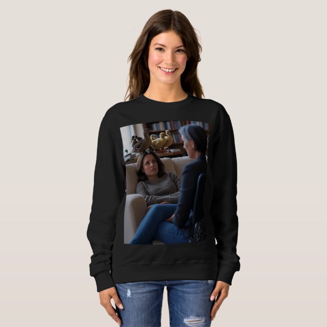 Moletom Fascination With Ducks women black sweatshirt (Frente Completa)