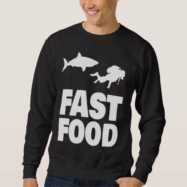Moletom Fast Food Diver Shark Scuba Diving Diver Cute (Frente)