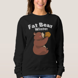 Moletom Fat Bear Winter, Bear Comendo, Engraçado