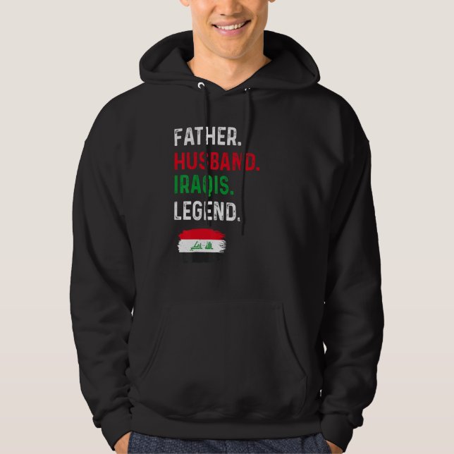 Moletom Father Husband Iraqis Legend Proud Dad Iraq Flag (Frente)