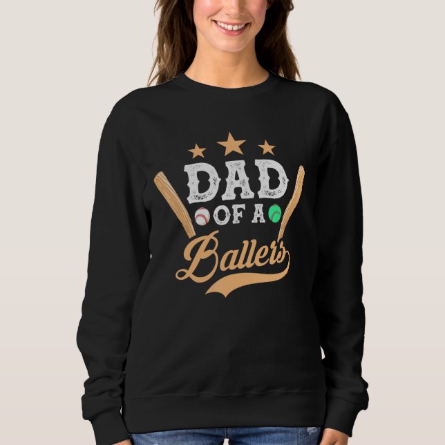Moletom Father s Day Baseball Softball  Dad Of A Ballers (Frente)