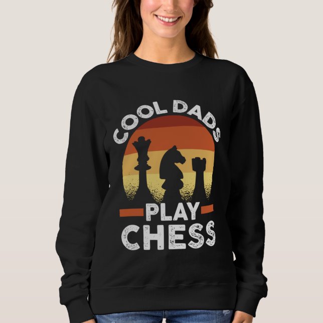 Moletom Father s Day Chess Player Retro Cool Dads Play Che (Frente)