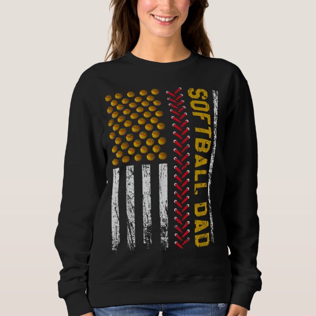 Moletom fathers day greatest best softball dad daddy fathe (Frente)