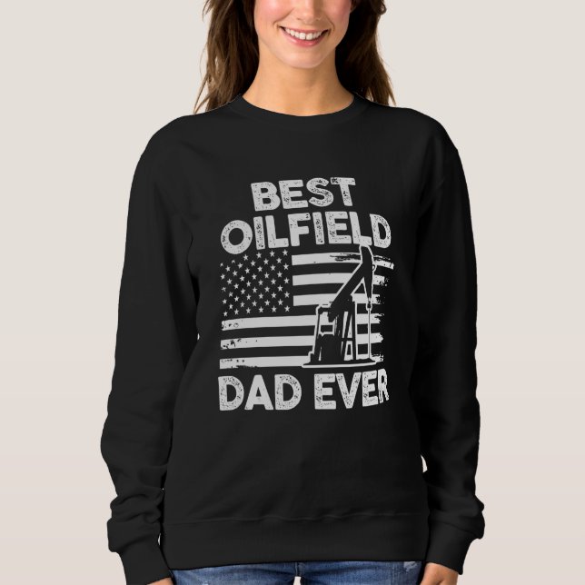 Moletom Father's Day Oilfielder Papa US Flag Best Oilfield (Frente)