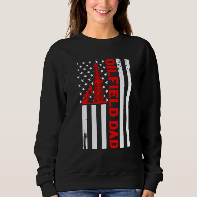 Moletom Father's Day Patriotic Oilfielder American Flag Oi (Frente)