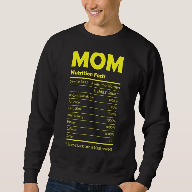 Moletom Fatos de Nutrição da Mãe dia de as mães (Frente)