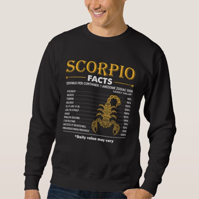 Moletom Fatos do Signo Escorpião Outubro Novembro (Frente)