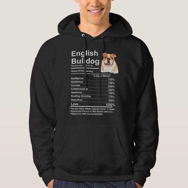Moletom Fatos sobre Bulldog Inglês Presente Engraçado Bull (Frente)