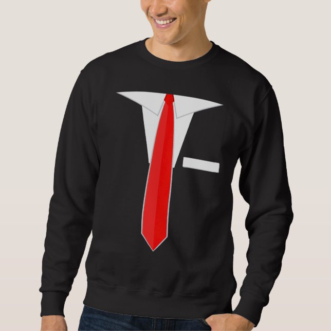 Moletom Faux Falso Tuxedo Suit Dress Tie (Frente)