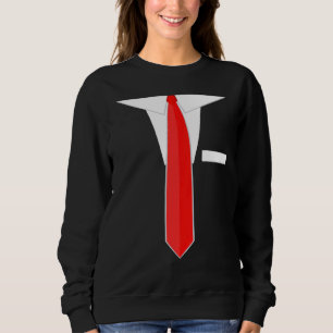 Moletom Faux Falso Tuxedo Suit Dress Tie