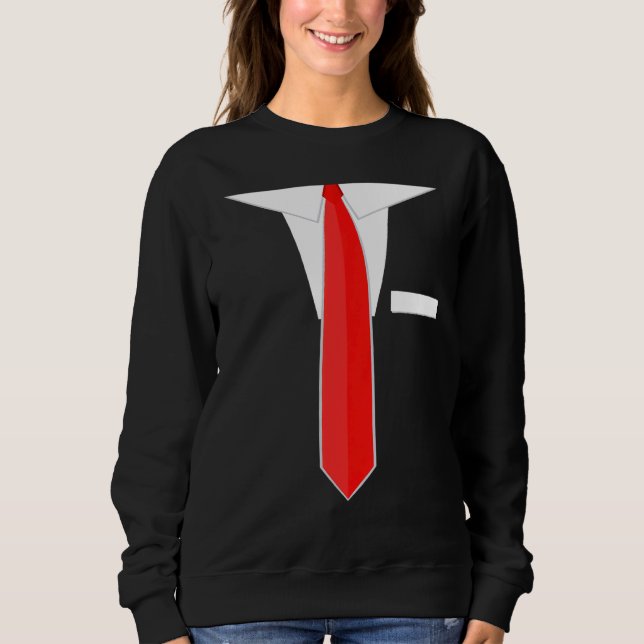 Moletom Faux Falso Tuxedo Suit Dress Tie (Frente)