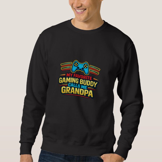 Moletom Favorite Gaming Buddy Calls Me Grandpa – Retro Gam (Frente)