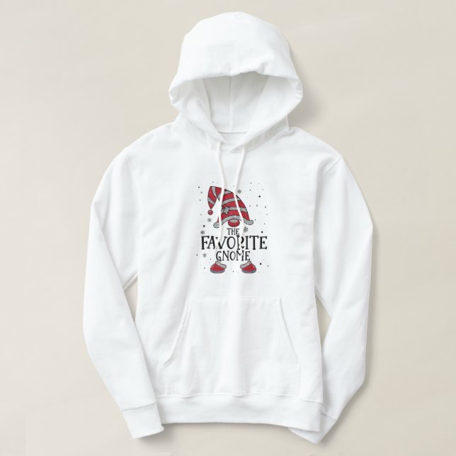 Moletom FAVORITE Gnome Xadrez Buffalo Correspondente Natal (Frente do Design)