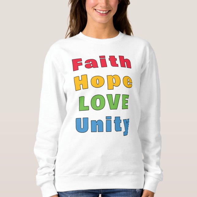 Moletom Fé Esperança Amor Unidade       (Frente)