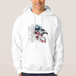 Moletom Fé, Família, Bandeira, Liberdade, Eagle Hoodie