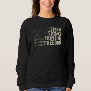 Moletom Fé Família caçando Liberdade Caçador Deus Deer Cam