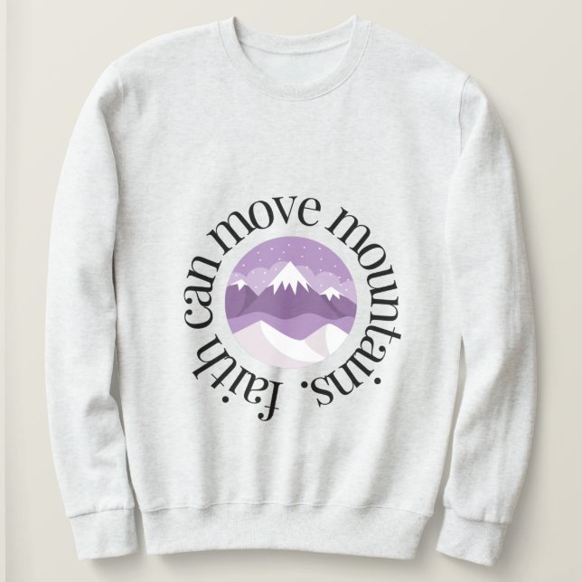 Moletom fé pode mover montanhas BÍBLIA VERSE Sweater (Frente do Design)