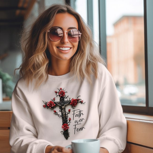 Moletom Fé sobre o medo (Criador carregado)