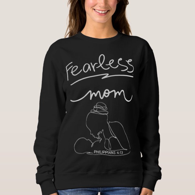 Moletom FEARLESS MOM Mother s Day Present Bible Verse (Frente)