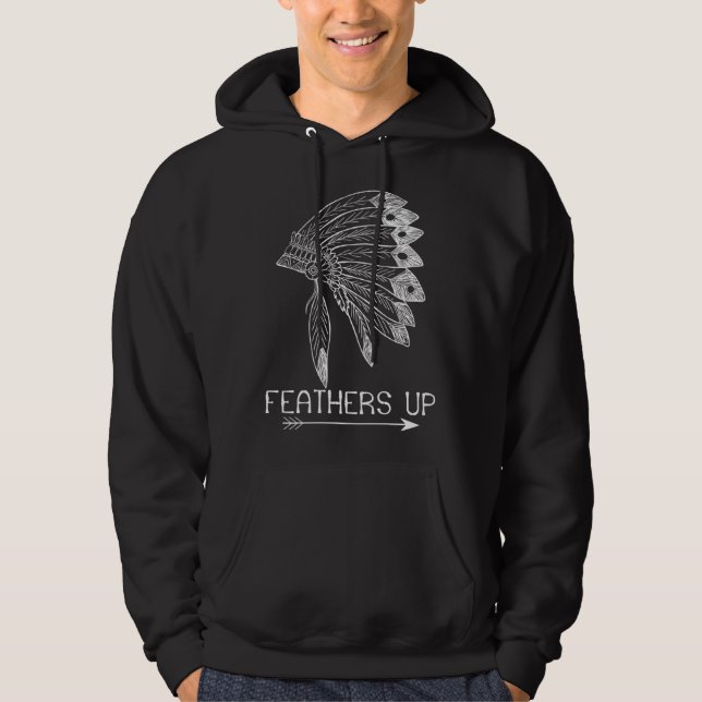 Moletom Feathers Up Proud Native American Indian Headdress (Frente)