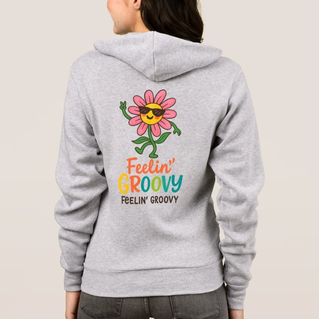 Moletom Feelin’ Groovy Retro Flower Cartoon Design (Verso)