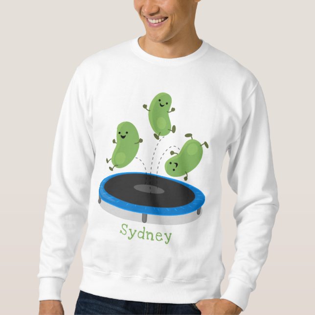 Moletom Feijão verde-grão-branco em cartoon trampoline (Frente)