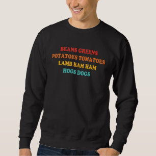 Moletom Feijões Verdes Batatas Tomates Lamb Ram Ham Hogd