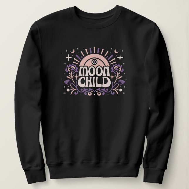 Moletom Feiticeira roxa-da-lua estética (Frente do Design)