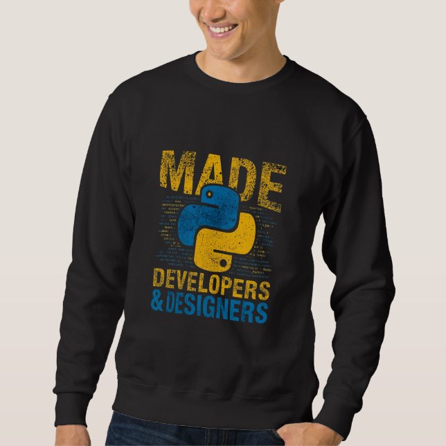 Moletom Feito Para Desenvolvedores e Designers Programa Py (Frente)