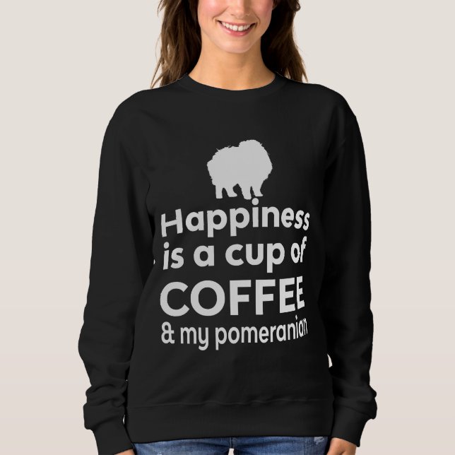 Moletom Felicidade É Café No Meu Pomeraniano (Frente)