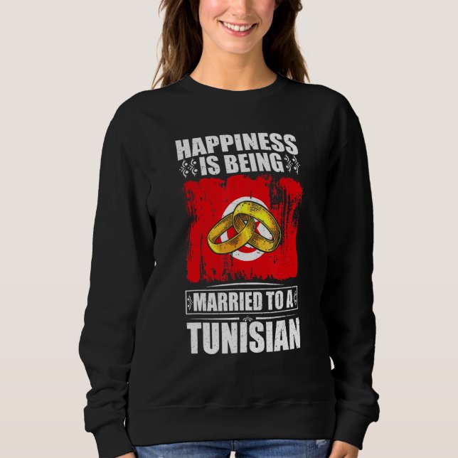 Moletom Felicidade é ser casado com um tunisiano Tunísia (Frente)