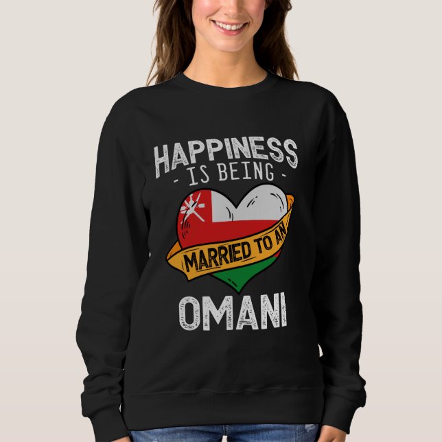 Moletom Felicidade é ser casado com uma esposa Omani Husba (Frente)