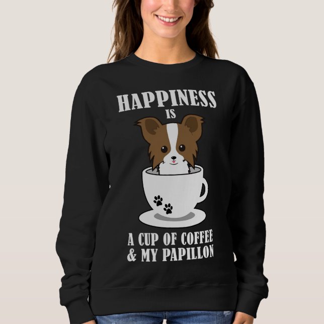 Moletom Felicidade É Uma Xícara De Café Papillon (Frente)