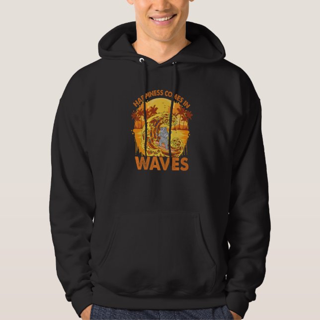 Moletom Felicidade vem nas ondas surfando no Surf 1 (Frente)