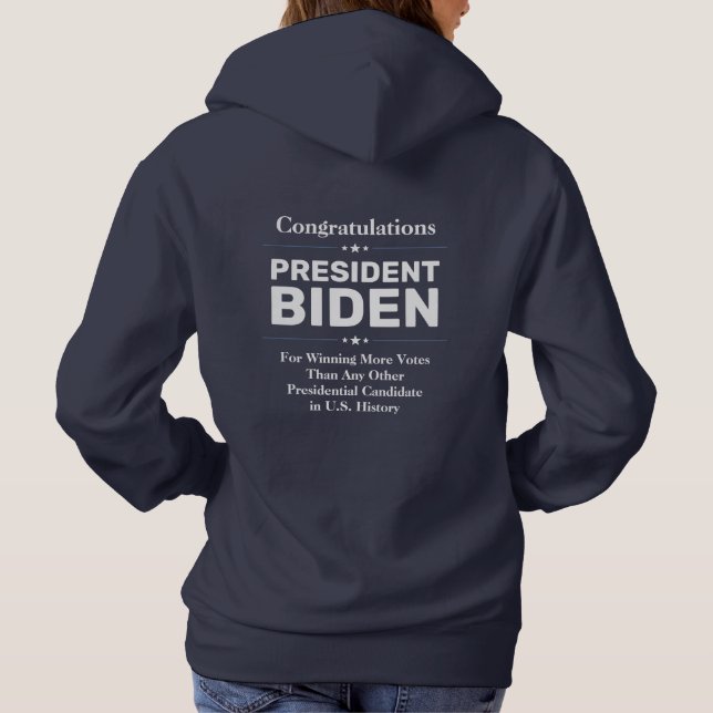 Moletom Felicita o Presidente Biden pelo Marinho candidato (Verso)