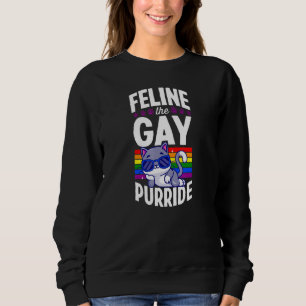 Moletom Feline O Gay Purride Gay Cat Lgbtq Queer Rainbo