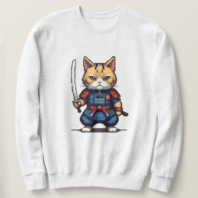 Moletom Feline Samurai Warrior (Frente do Design)