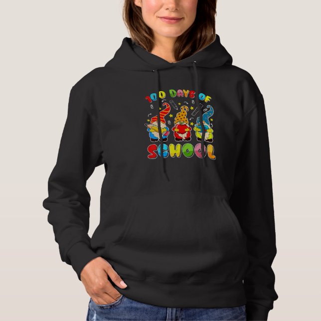 Moletom Feliz 100º Dia De Escola Três Gnomos Chá Virtual (Frente)