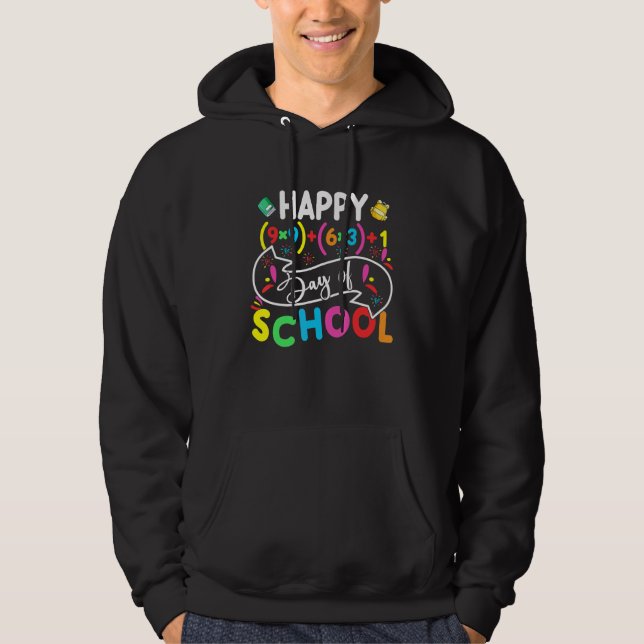 Moletom Feliz 100 Dias De Professora De Matemática Na Esco (Frente)