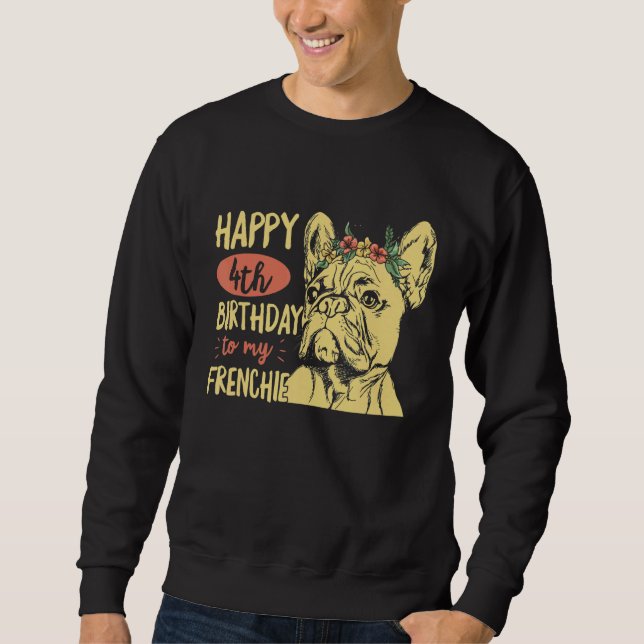 Moletom Feliz 4.º Aniversário Para Minha Citação Francesa  (Frente)