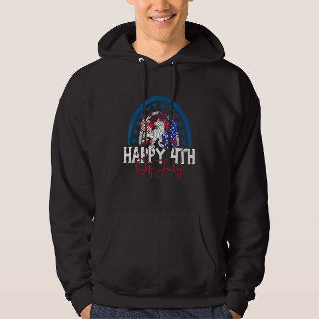 Moletom Feliz 4 De Julho Dinossauro Rex Rainbow American F (Frente)