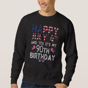 Moletom Feliz 4 de julho e sim é meu aniversário de 90 des