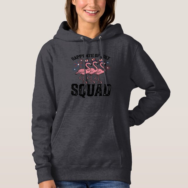 Moletom Feliz 4 de Julho Flamingo Squad Vector Design_1 (Frente)