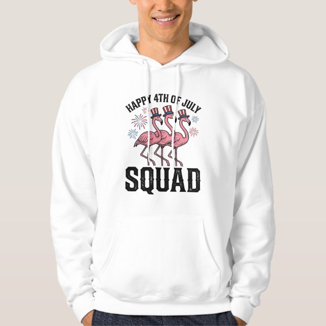 Moletom Feliz 4 de Julho Flamingo Squad Vector Design_1 (Frente)