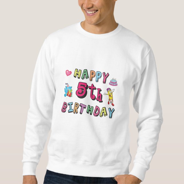 Moletom Feliz 5 Aniversário de 5 anos (Frente)